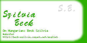 szilvia beck business card